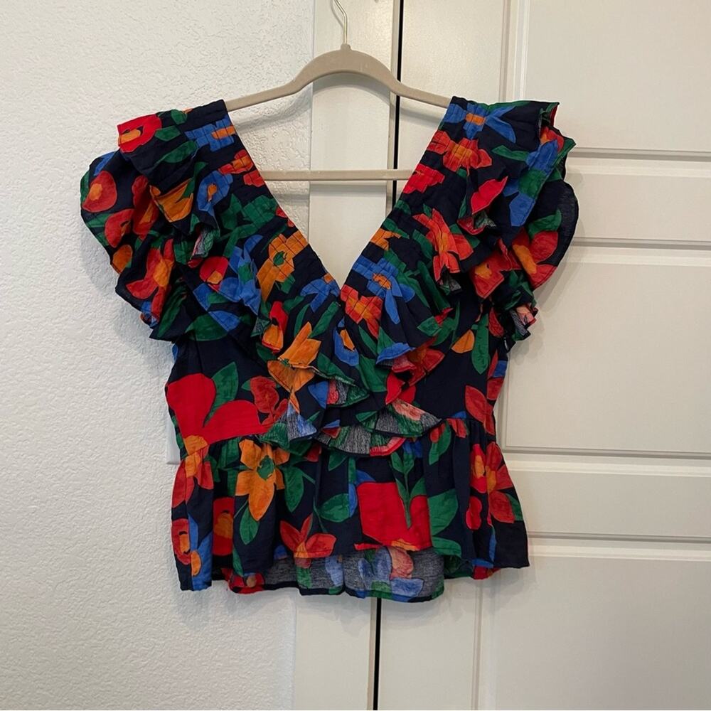 Entro Ruffled Floral Top - Picture 3 of 6